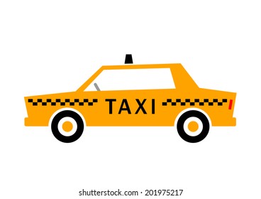 Taxi car on white background  