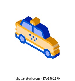Taxi Car Online Icon Vector isometric sign. color isolated symbol illustration