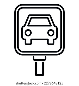 Taxi car road sign icon outline vector. Airport flight. Travel plane