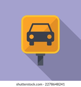 Taxi car road sign icon flat vector. Airport flight. Travel plane