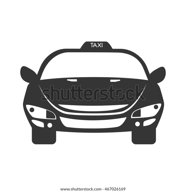 taxi car service auto vehicle front modern\
vector graphic isolated\
illustration