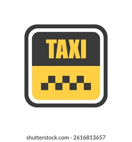Taxi car service icon in flat style. Cab vector illustration on isolated background. Delivery company sign business concept.