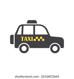 Taxi car service icon in flat style. Cab vector illustration on isolated background. Delivery company sign business concept.