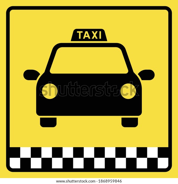 Taxi car service icon sign, Pictogram flat\
design, Vector\
illustration