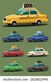 Taxi car service mockup for brands and Car Games. Illustrations for games and advertisements Web pages and publications about cities and tourism. Flat editable vector