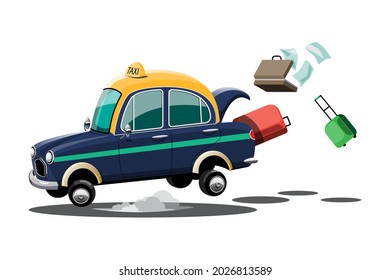 Taxi car service mockup for brands and Car Games. Illustrations for games and advertisements Web pages and publications about cities and tourism. Flat editable vector