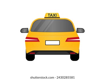 Taxi Car. Taxi service. Vector Illustration Isolated on White Background. 