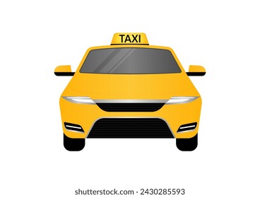 Coche de taxi. Servicio de taxi. Ilustración vectorial aislada sobre fondo blanco. 