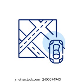 Taxi or car sharing vehicle location services. Pixel perfect icon