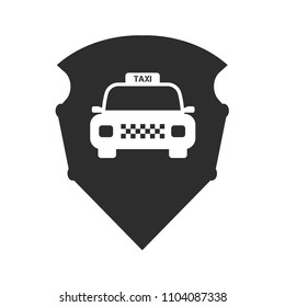 taxi car and shield icon. designed for taxi service