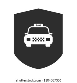 taxi car and shield icon. designed for taxi service