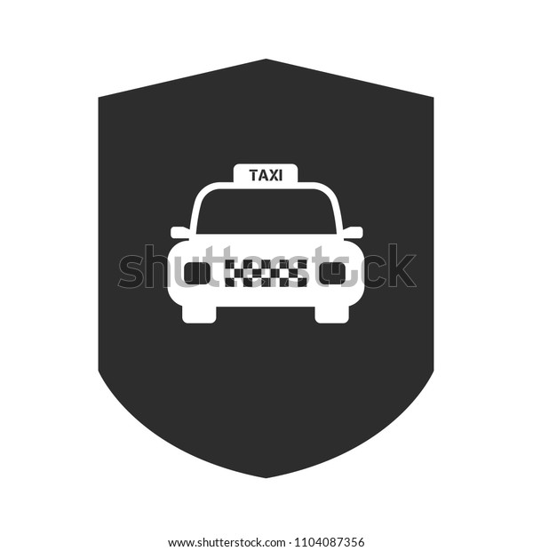 taxi car\
and shield icon. designed for taxi\
service