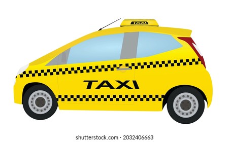 Taxi car, side view, vector illustration