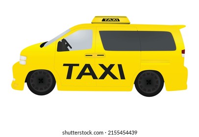 Taxi car, side view, vector illustration