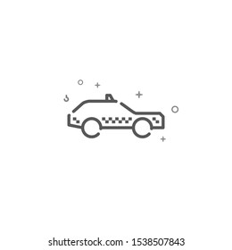 Taxi car simple vector line icon. Symbol, pictogram, sign. Light background. Editable stroke