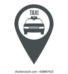 Taxi car station map pointer targetting sign. Taxi car concept of navigate, geotagging, mapping, landmark. isolated on white background. Car flat style modern brand design vector illustration