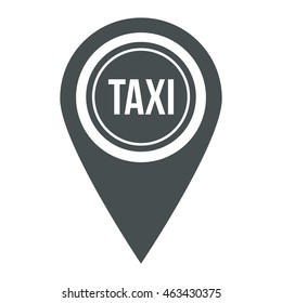Taxi car station map pointer targetting sign. Taxi car concept of navigate, geotagging, mapping, landmark. isolated on white background. Car flat style modern brand design vector illustration