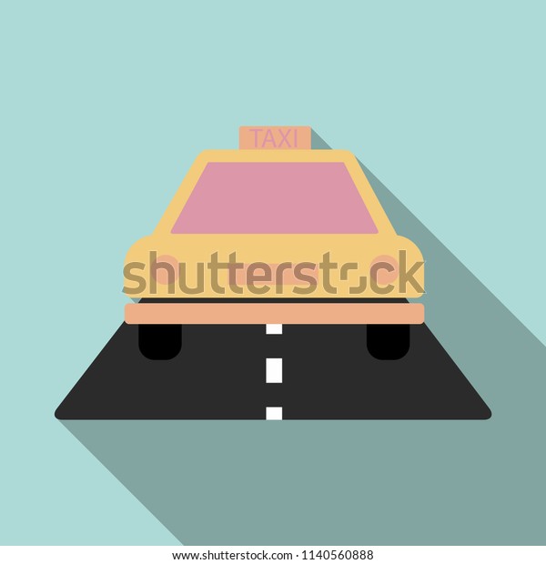 Taxi car\
top view icon. taxicab sedan with checker top light box on roof\
flat style vector illustration isolated on background. For taxi\
service app, transport company ad,\
infographics