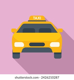 Taxi car travel icon flat vector. Airport service secure. Retirement voyage