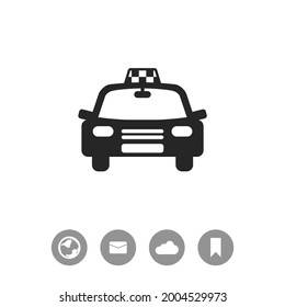 Icono simple del vector de vehículo de taxi