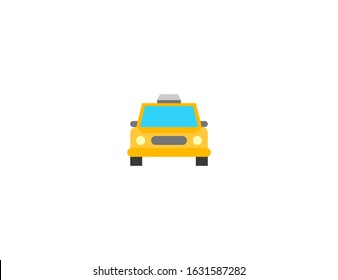 Taxi car vector flat icon. Isolated oncoming taxi cab emoji illustration 