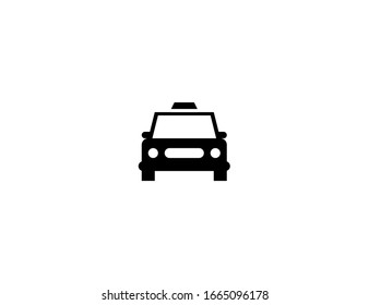 Taxi car vector flat icon. Isolated oncoming taxi cab emoji illustration 