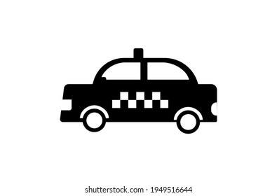 Icono plano del vector del vehículo de taxi. Ilustración de emoji de vehículo de taxi aislado