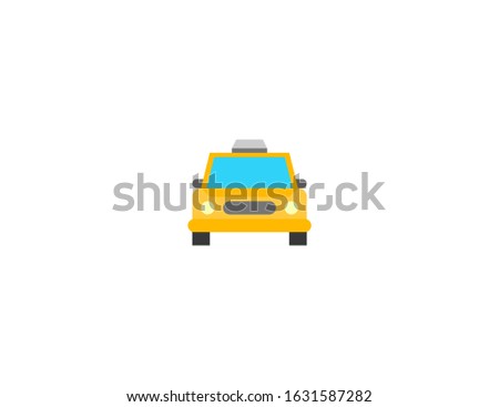 Taxi car vector flat icon. Isolated oncoming taxi cab emoji illustration 