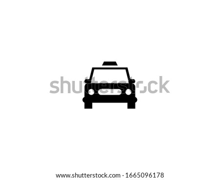 Taxi car vector flat icon. Isolated oncoming taxi cab emoji illustration 