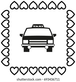 Taxi car vector icon