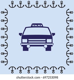 Taxi car vector icon