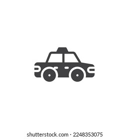 Taxi car vector icon. filled flat sign for mobile concept and web design. Taxi vehicle glyph icon. Symbol, logo illustration. Vector graphics