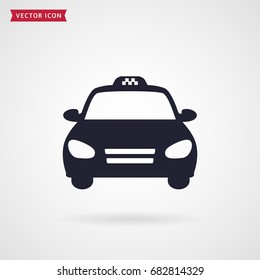 Taxi car. Vector icon on white background.