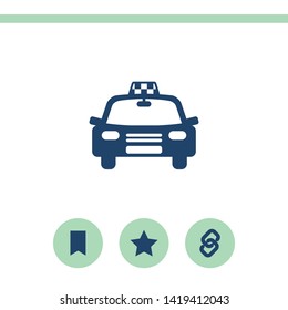 Taxi car vector icon. Simple flat icon on white background.
