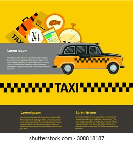 taxi car. Vector. Illustration