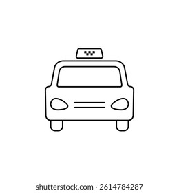 taxi car vector line icon Front view