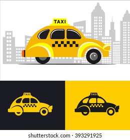 Taxi. Car. Vector logo, sign.