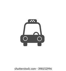Taxi car vehicle. Vector icon grey
