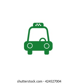 Taxi car vehicle. Vector icon green