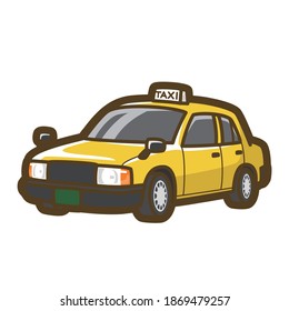 Taxi. Coche. Vehículo. Ilustración vectorial.