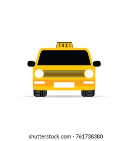 taxi car yellow illustration on white