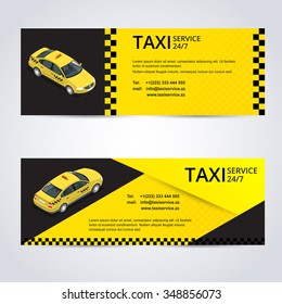 Taxi card  for taxi-drivers. Taxi-service 24/7. Vector business card template. Company, brand, branding, identity, logotype. 