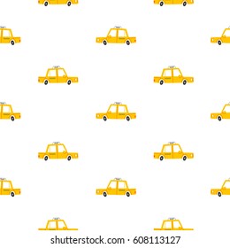 Taxi cars cartoon seamless pattern