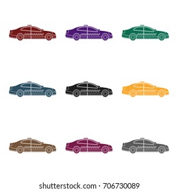 Taxi cars in profile.Transport taxi station for passengers. Taxi station single icon vector symbol stock illustration