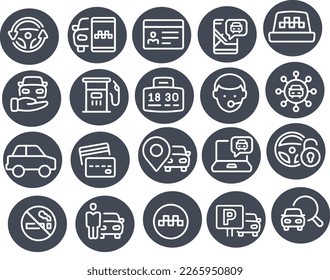 Taxi and Carsharing Icons vector design