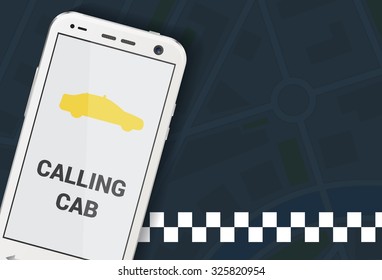 Taxi cellphone application vector illustration