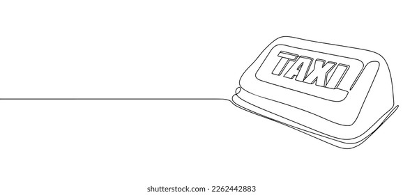 Taxi checker drawn in one line. Image for logos, prints, print and web design. Vector illustration