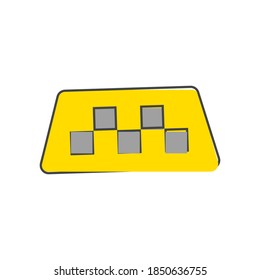 Taxi checkers vector icon cartoon style on white isolated background.