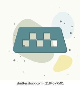 Taxi Checkers Vector Icon On Multicolored Background. Layers Grouped For Easy Editing Illustration. For Your Design.