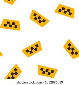  Taxi checkers vector icon seamless pattern on a white background.